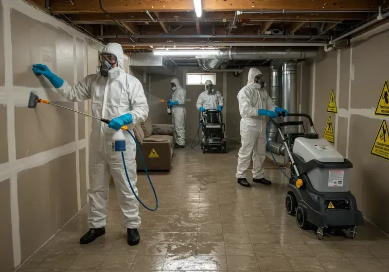 Basement Moisture Removal and Structural Drying process in Orangevale, CA